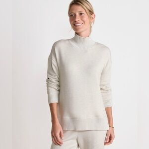 Dreamcloth® Ribbed Trim Funnel-Neck Pullover